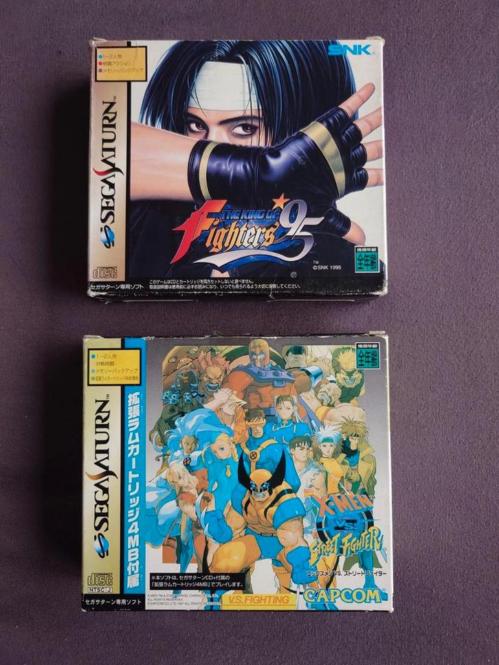 King of Fighters '95 & X-Men vs. Street Fighter Sega Saturn, Spelcomputers en Games, Games | Sega, Gebruikt, Saturn of Dreamcast
