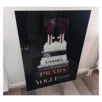 Glas schilderij Merken, Chanel, Louis Vuitton, Prada, Vogue, Ophalen, Zo goed als nieuw, Schilderij, 75 cm of meer