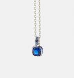 NIEUW: Swarovski ketting blauw (september), Met kristal, Nieuw, Zilver, Verzenden