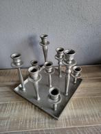 Kaarsenstandaard geruwd aluminium, Huis en Inrichting, Woonaccessoires | Kandelaars en Kaarsen, Ophalen of Verzenden, Metaal, Minder dan 25 cm