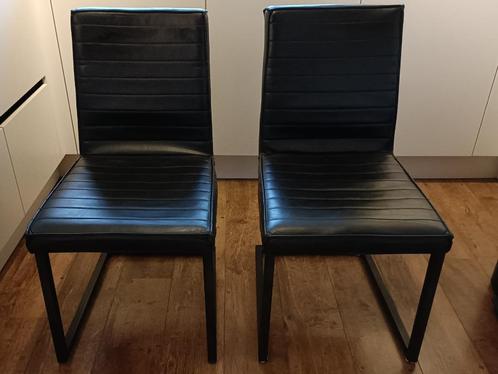 eetkamer stoelen, Huis en Inrichting, Stoelen, Gebruikt, Twee, Metaal, Zwart, Ophalen
