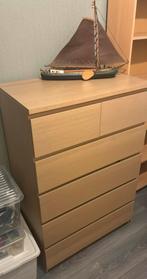 Malm Ladekast - eikenfineer, Huis en Inrichting, Kasten | Kledingkasten, Ophalen, 100 tot 150 cm, Eikenhout, 50 tot 100 cm