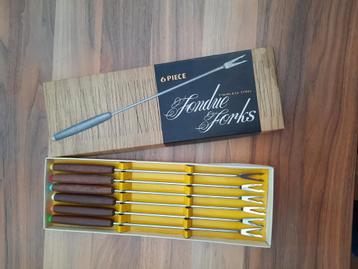 12 Vintage Fonduevorken. beschikbaar voor biedingen