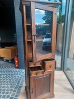 Antieke Houten Kast met Glas en Lades 2 meter hoog 70 cm bre, Ophalen