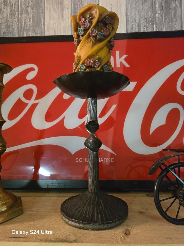 Bronzen Kandelaar met mooie kaars, Antiek en Kunst, Antiek | Kandelaars, Ophalen