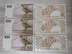 6 biljetten 100 gulden, Snip 1977 en Steenuil 1992, Ophalen of Verzenden, 100 gulden