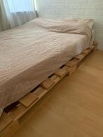 Palletbed 1,60m + matras 1,40m, Huis en Inrichting, Ophalen, Overige kleuren, Tweepersoons, Zo goed als nieuw