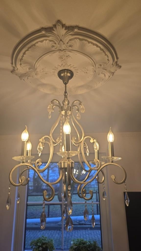 Kroonluchter, Ophalen, Gebruikt, Glas, Klassiek en landelijk-chic