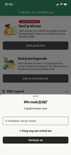 Te koop gratis box van Hellofresh, Eén persoon, Kortingsbon