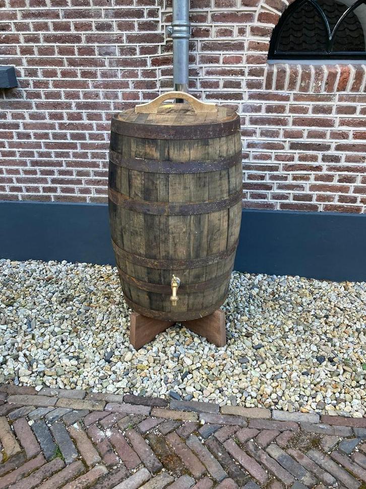 Regenton eiken wijnvat/whiskyvat dompelton wateropvang, Tuin en Terras, Regentonnen, Nieuw, Hout, Ophalen of Verzenden