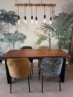 Acaciahouten eettafel met boomstamrand - 165cm, Ophalen, Gebruikt, 50 tot 100 cm, 150 tot 200 cm