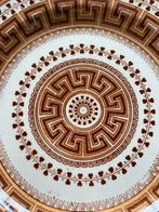 Oud antiek bord Petrus Regout Goudkust strak bruin decor, Ophalen of Verzenden