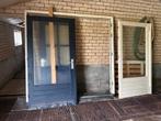 Dubbele deuren in hardhout kozijn, Ophalen, Gebruikt, Buitendeur, Hout