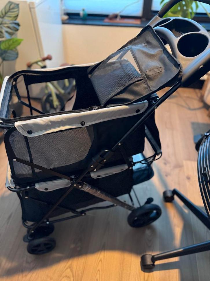 HiPet Dubbele Honden-/Kattenbuggy, Dieren en Toebehoren, Hondenmanden, Zo goed als nieuw, Ophalen