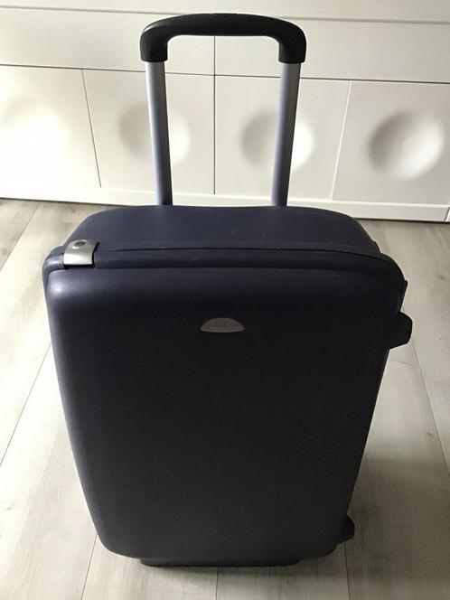 Grote blauwe Samsonite koffer met uitschuifbaar handbvat, Sieraden, Tassen en Uiterlijk, Koffers, Hard kunststof, 70 cm of meer