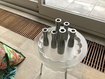 6 Zilverkleurige Kandelaars - Nieuwegein beschikbaar voor biedingen