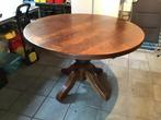 Eikenhouten ronde tafel met bolpoot, Huis en Inrichting, Tafels | Eettafels, Ophalen, Gebruikt, 50 tot 100 cm, 100 tot 150 cm