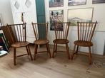 4x vintage De Ster Gelderland design spijlen stoel, Ophalen, Gebruikt, Bruin, Vintage jaren '60