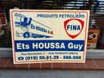 Vintage FINA Reclamebord Ets Houssa Guy, Verzamelen, Merken en Reclamevoorwerpen, Reclamebord, Gebruikt, ., Ophalen of Verzenden