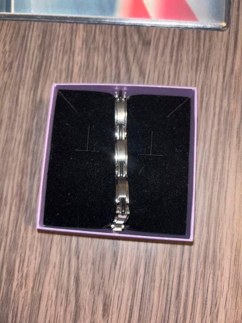Lucardi stalen schakel armband, Sieraden, Tassen en Uiterlijk, Armbanden, Nieuw, Staal, Zilver, Ophalen