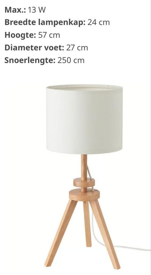 ‼️2 x LAUTERS TAFELLAMP SCHEMERLAMP OP HOUTEN DRIEPOOT💡, Huis en Inrichting, Lampen | Tafellampen, Nieuw, 50 tot 75 cm, Hout