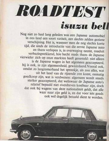 Roadtest ISUZU Bellett, Autovisie 1967.