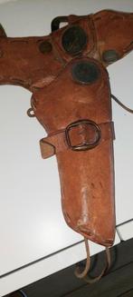 Oud leren pistoolholster met zilveren dollars, Ophalen of Verzenden, Landmacht, Nederland