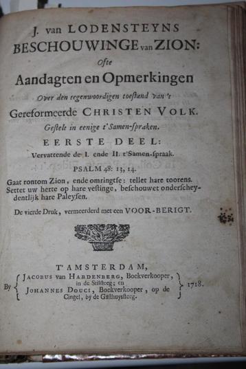 Diverse werken Jodocus van Lodensteyn (1718) beschikbaar voor biedingen