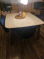 Witte MDF  Eettafel voor 8 personen, Huis en Inrichting, Tafels | Eettafels, Ophalen, 100 tot 150 cm, Vijf personen of meer, Metaal