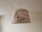 Lampenkap Hanglamp gebroken wit met vlinder en 'tekst', Ophalen of Verzenden, Zo goed als nieuw, Stof, Minder dan 50 cm