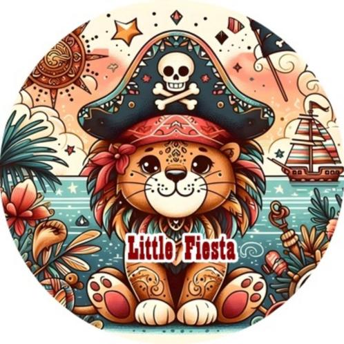 LF2347 icing frosting leeuw piraat 18cm eetbare taart print, Hobby en Vrije tijd, Taarten en Cupcakes maken, Nieuw, Versiering