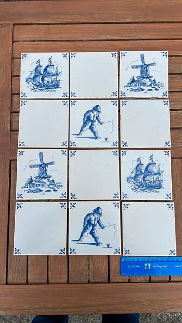 12 Vintage Mosa tegels 11x11cm beschikbaar voor biedingen