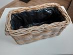 Rieten - rotan mand (rechthoekig) / plantenmand / bollenmand, Mand, Ophalen of Verzenden, Zo goed als nieuw, Riet