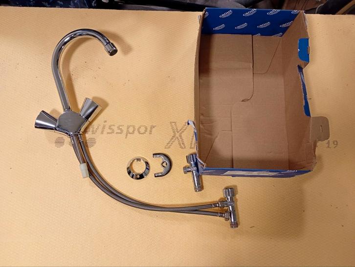 Nieuwe Grohe Costa-L Keukenmengkraan, Doe-het-zelf en Verbouw, Sanitair, Zo goed als nieuw, Kraan, Chroom, Rvs, Ophalen