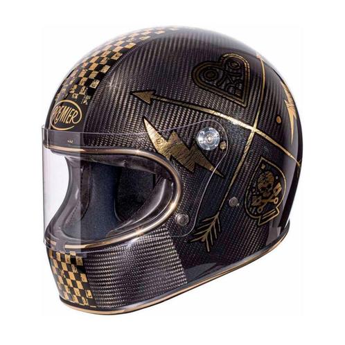 Premier Trophy Carbon NX Gold Chromed motorhelm SALE, Motoren, Kleding | Motorhelmen, Dames, Heren, Kinderen, Integraalhelm, S