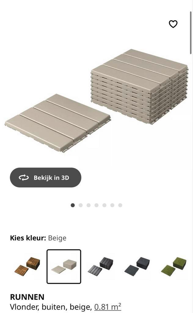 Gratis afhalen, IKEA RUNNEN balkontegels (1.5-2m²), Tuin en Terras, Terrasdelen en Vlonders, Gebruikt, Kunststof, Ophalen