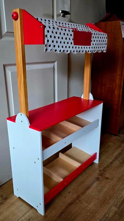 HEMA houten winkeltje en boodschappenmandjes, Kinderen en Baby's, Speelgoed | Houten speelgoed, Zo goed als nieuw, Meubelstuk of Keukentje