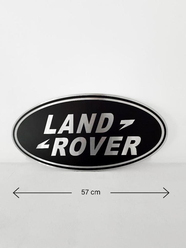 Reclamebord Landrover logo zwart embleem, alu, 57x29 cm, Verzamelen, Merken en Reclamevoorwerpen, Nieuw, Reclamebord, Ophalen of Verzenden