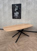Eiken eettafel deens ovaal 200x100 + Mikado frame *nieuw, Huis en Inrichting, Tafels | Eettafels, Firma Hout en Staal, Eikenhout