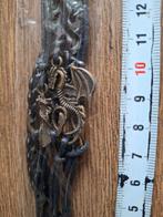 Draken armband zwart met bronskleurige draak, Ophalen of Verzenden, Nieuw, Zwart, Overige materialen