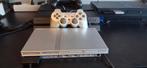 Zilveren Playstation 2 Slim + game's, Spelcomputers en Games, Spelcomputers | Sony PlayStation 2, Met games, Ophalen of Verzenden
