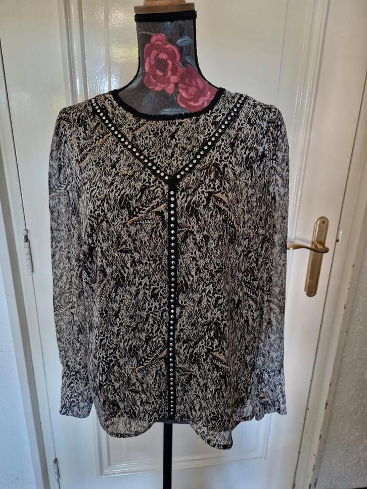 Aaiko blouse maat M, Kleding | Dames, Blouses en Tunieken, Zo goed als nieuw, Maat 38/40 (M), Zwart, Ophalen of Verzenden