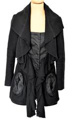 Marithe Francois Girbaud mantel, wollen jas Mt. S, Kleding | Dames, Jassen | Winter, Verzenden, Zwart, Zo goed als nieuw, Marithe Francois Girbaud