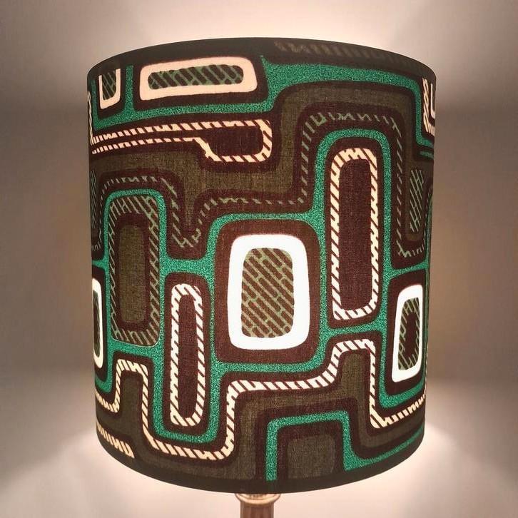 Unieke lampenkap vintage retro psychedelisch wax groen, Huis en Inrichting, Lampen | Lampenkappen, Nieuw, Minder dan 25 cm, Rond