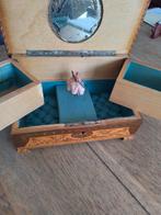 Muziek sierraden kistje, Ophalen of Verzenden, Gebruikt, Blauw, Met spiegeltje(s)