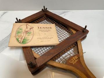 Houten Tennis Racket met klem ca 1912 beschikbaar voor biedingen