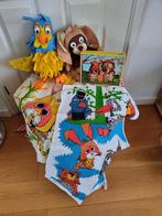 Fabeltjeskrant jaren 60 doeken puzzel en twee handpoppen., Ophalen of Verzenden