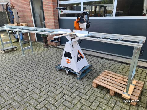 Harwi afkortzaag met rollenbaan en aanslag, Doe-het-zelf en Verbouw, Gereedschap | Zaagmachines, Zo goed als nieuw, Afkortzaag