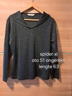 Spider top zwart met glitter en capuchon xl/42, Spider, Zwart, Maat 46/48 (XL) of groter, Ophalen of Verzenden