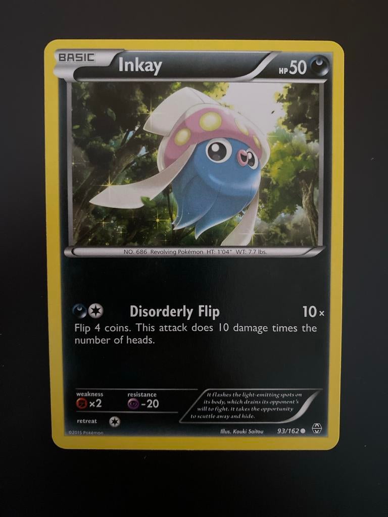 Inkay 93/162 Pokémon XY BreakThrough 2015 Packfresh Mint, Ophalen of Verzenden, Zo goed als nieuw, Losse kaart